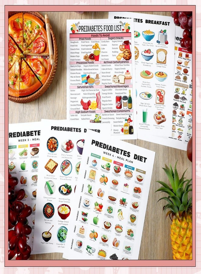 Sinload 12 Pcs Pre Diabetic Food List Poster Prediabetes Meal Plan Low Sugar Glycemic Index List for Type 2 Diabetes - Image 5